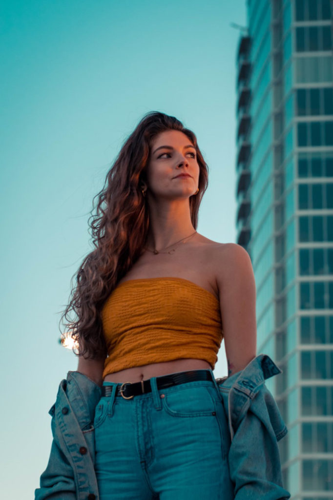 Durham Creative Portrait Bokeh Brandon Woeful Neon Lights Umbrella Outfits Rain Photo Photography Cinematic Golden Blue Hour